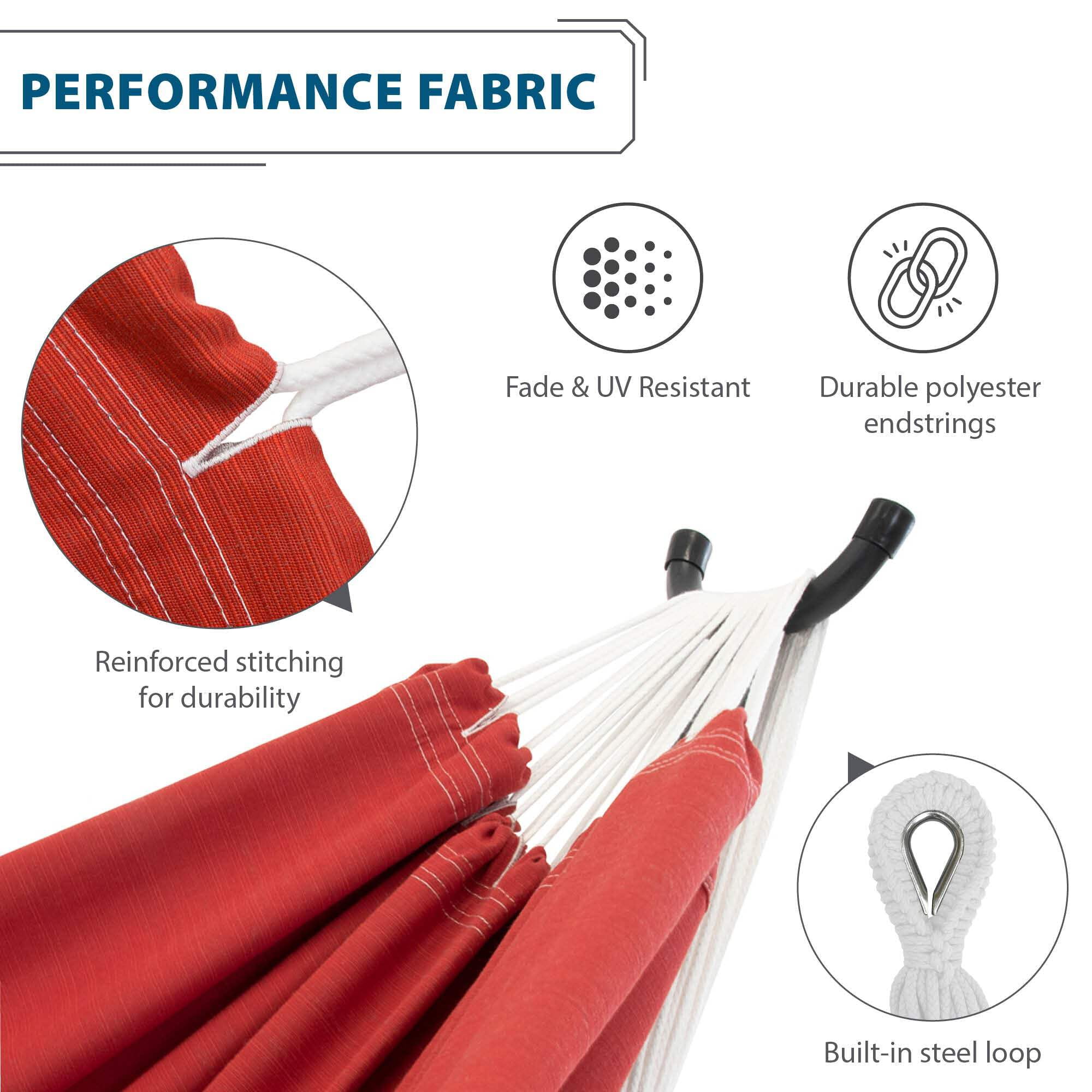 Vivere Brazilian Double Sunbrella® Hammock - Crimson