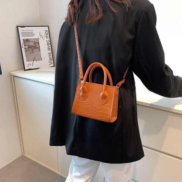 Bolsa De Hombro Bolsas cruzados para mujer Patrón de cocodrilo casual Embrague femenino sólido Marrón Ndcxsfigh Para Estrenar