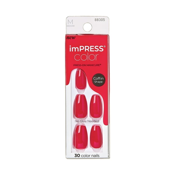 KISS imPRESS  Press on Nails, Beet Snacks, Grey,  , 30 Count