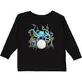 thumbnail image 3 of Inktastic Cute Blue Octopus Drumming Boys or Girls Long Sleeve Toddler T-Shirt, 3 of 5