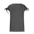 thumbnail image 5 of SDNall Short Sleeve Shirts for Women Solid Sleeve Tops Drawstrings Summer Trendy 2024 V Neck T Shirts Fashion, 5 of 9