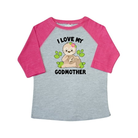 

Inktastic Cute Sloth I Love My Godmother with Green Leaves Gift Toddler Boy or Toddler Girl T-Shirt