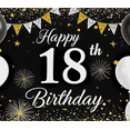 thumbnail image 4 of Happy 18th Birthday Banner with Fireworks Balloons and Bunting Background Party Decorations for Birthday Celebrations Party Supplies Photography Props Photo Backdrop Decor, 4 of 8