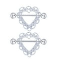 thumbnail image 2 of EHJRE 2Pcs 14G Heart Shaped Nipple Rings Body Piercing Nipplerings Jewelry, 2 of 4