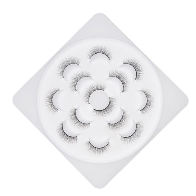 7 pes 3D suave rgo natural grueso maquilje pestañas pestañas postizas 10mm Zulema Pestañas postizas falsas