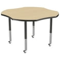 thumbnail image 4 of ECR4Kids 48in Clover Everyday T-Mold Adjustable Activity Table Maple/Black/Black - Super Leg, 4 of 8