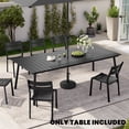 thumbnail image 3 of Crestlive Products 95" Patio Outdoor Dining Table for 8-10, Sturdy Aluminum Frame Wood-Grain Top with Umbrella Hole, Black, 3 of 10