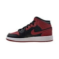thumbnail image 4 of Air Jordan 1 Mid Big Kids' Shoes Black-Gym Red-White Noir 554725-074, 4 of 6