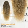 thumbnail image 4 of Bradem 30" Clip-in Ponytail Extensions - Black/Brown Long Wavy Synthetic Hairpiece for Women, Natural Look, 4 of 9