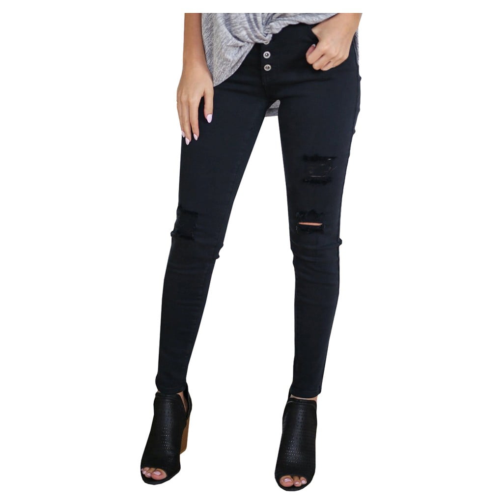 women's elastic waist jeans walmart