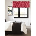 thumbnail image 3 of Kitchen Valances for Window, Abstract Red Morocco Stripe Art Light Filtering Rod Pocket Valance Curtain, Geometric Modern Line Texture Short Curtains Window Topper for Bedroom 42x12in, 3 of 9