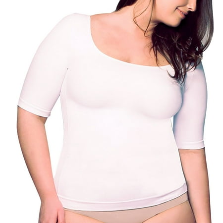 

Women s Body Hush BH1402 Gold Arm Toner Shaping Top (White XL)