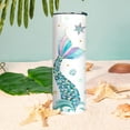 thumbnail image 5 of Mermaid Tumbler with Lid and Straw Double Wall Vacuum Stainless Steel 20 Oz Watercolor Ocean Mermaid Cup, Water Bottle, Travel Coffee Mug,Hawaiian Mermaid,Mermaid Decor,Accessories, 5 of 6