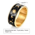 thumbnail image 4 of K-KED Mens Womens Sun And Moon Star Ring Band Stainless Steel Size 6-12-6-Gold, 4 of 6