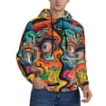 thumbnail image 2 of Lsque Psychedelic Faces Colorful Pattern Casual Men's Hoodie,Hooded Sweatshirt with Kangaroo Pocket,Pullover Hoodie-Medium, 2 of 7