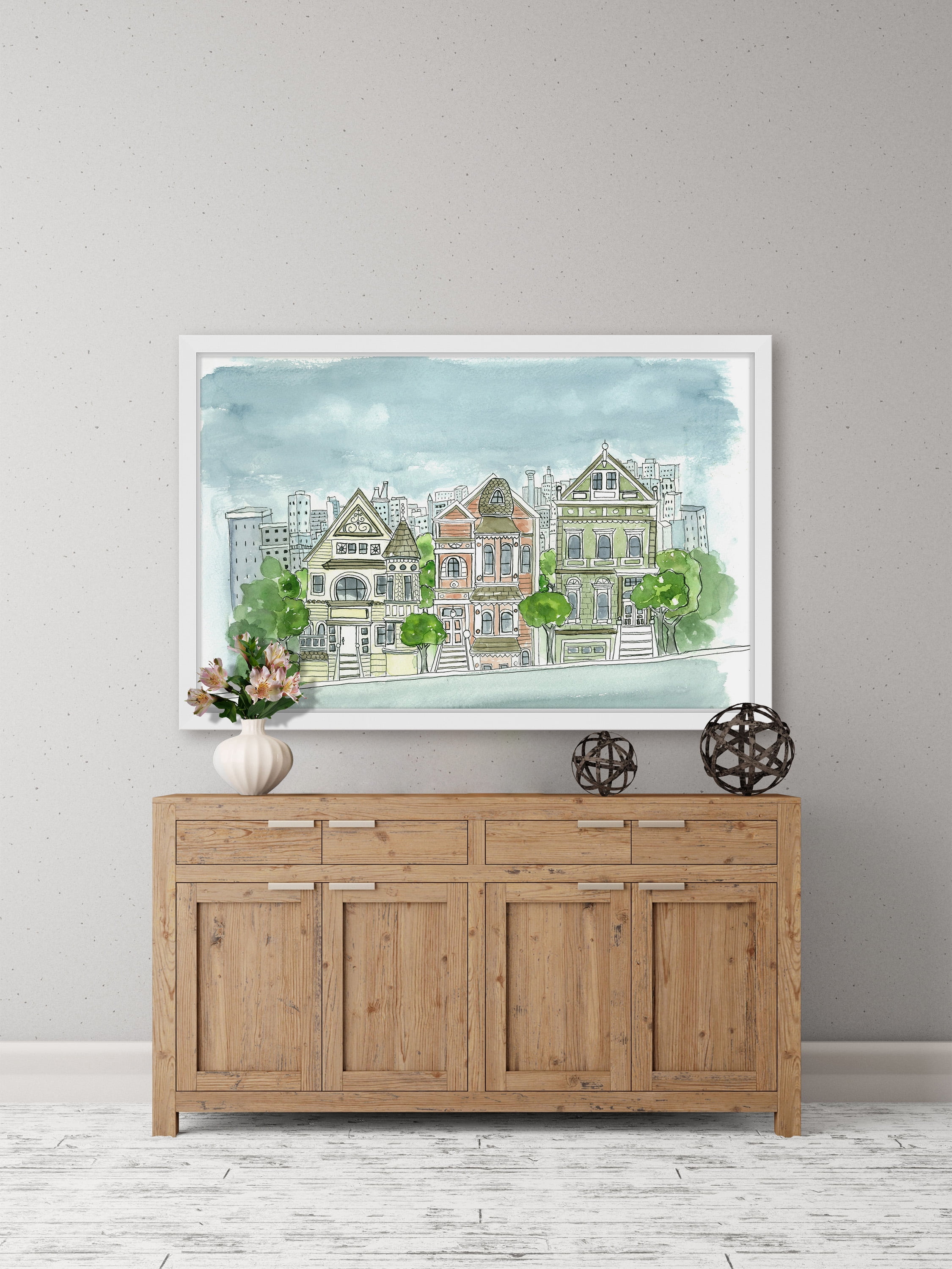 "Potrero Hill San Francisco" Framed Painting Print