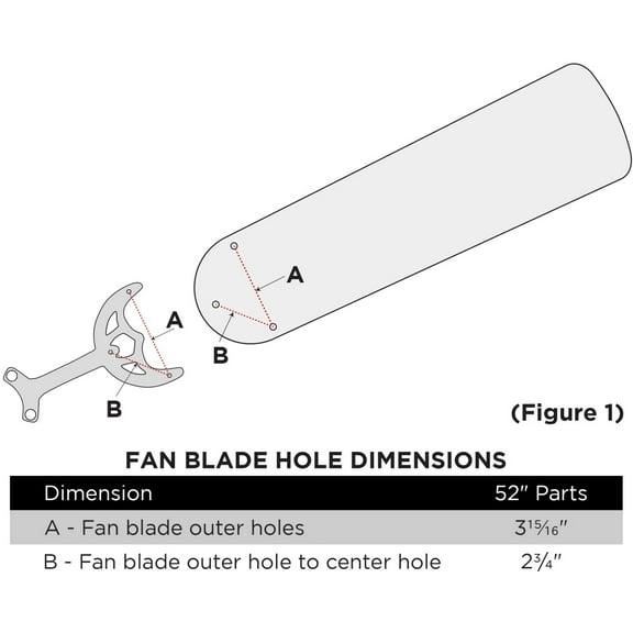 52-Inch Oak/Walnut Fan Blades, Five-Pack