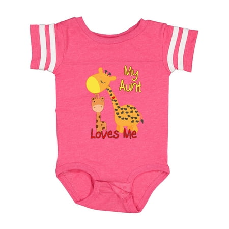 

Inktastic My Aunt Loves Me Giraffe Gift Baby Boy or Baby Girl Bodysuit