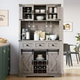 thumbnail image 5 of M optimized Farmhouse Buffet Cabinet with Storage, 54inch Coffee Bar with Sliding Barn Door and 3 Drawers, Wine Bar Cabinet for Kitchen Living Room, 5 of 7