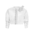thumbnail image 3 of TiaoBug Kids Girls Sparkly Sequins Ruffled Short Coat - Birthday Party Wear White 16, 3 of 5