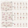 thumbnail image 2 of Bolsa de maquillaje Honitty, bolsas acolchadas para cosméticos, diseño floral, juego de 3, 2 of 6