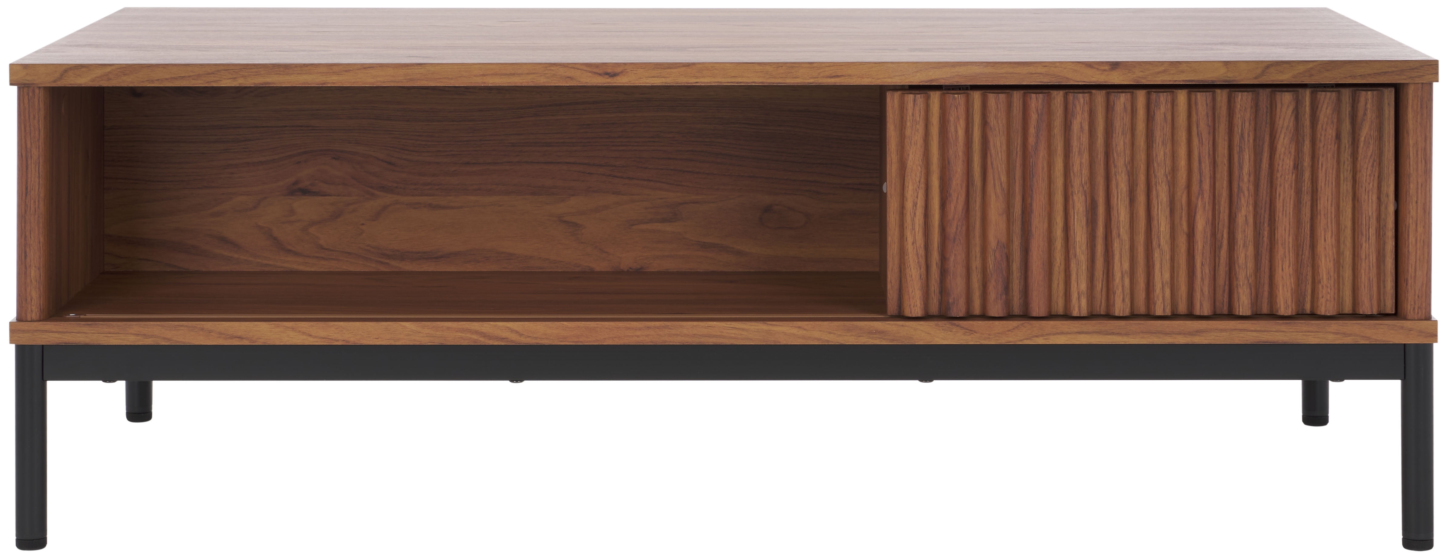 SAFAVIEH Lylia Contemporary 2 Door Wood Coffee Table, Walnut/Black