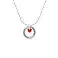 thumbnail image 2 of Delight Jewelry Acrylic 5/16" Maroon Heart Gymnastics Ring Charm Necklace, 18", 2 of 4
