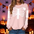 thumbnail image 5 of RFQWOVSR Womens Halloween Print Crew Neck Long Sleeve Sweatshirt Casual Pullover Top XXL, 5 of 6