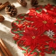 thumbnail image 5 of Naittoop Christmas Poinsettia Placemats, 11*17 Inch Embroidered Table Mats,Red Rectangle Cut-out Flower Fabric Mats for Xmas Dinner Table Doilies Festive Party Home Decoration, 5 of 7