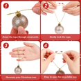 thumbnail image 4 of DIYASY 300Pcs Christmas Ornament String Hooks, Gold Ornaments Hangers for Christmas Tree Ribbon Hanger Strings Decorations with Snap Fastener Polyester Precut Hanging Ropes, 4 of 7