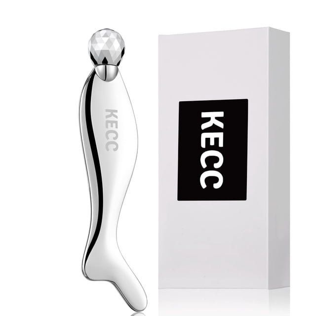 Masajeador facial KECC Gua Sha de acero inoxidable con rodillo frío