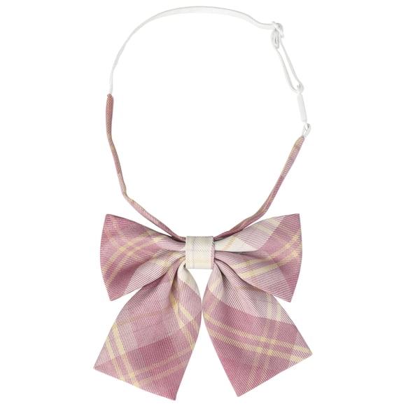 INSPIRAR CHIC Corbatas de moño preatadas para mujeres, ajustables, de cuadros coloridos de tartán para disfraz en color rosa