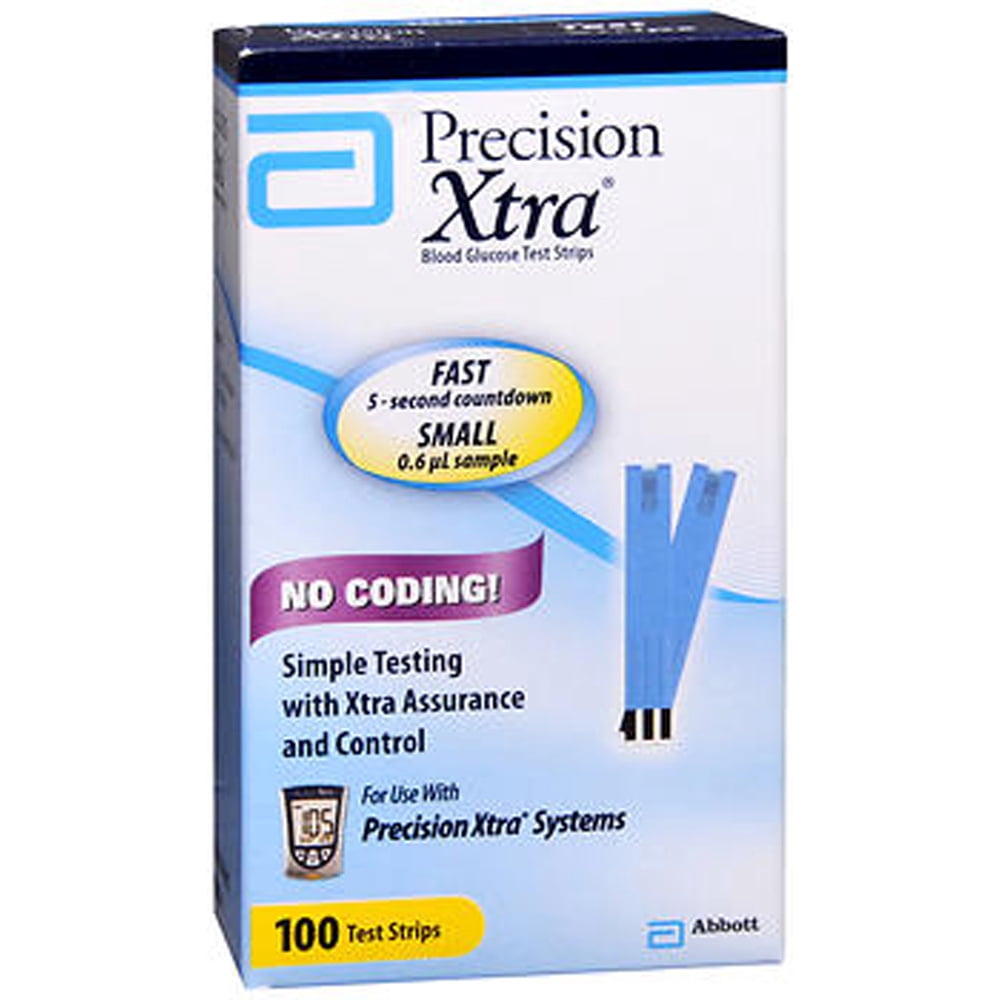 Precision Xtra Blood Glucose Test Strips, 100 Ct
