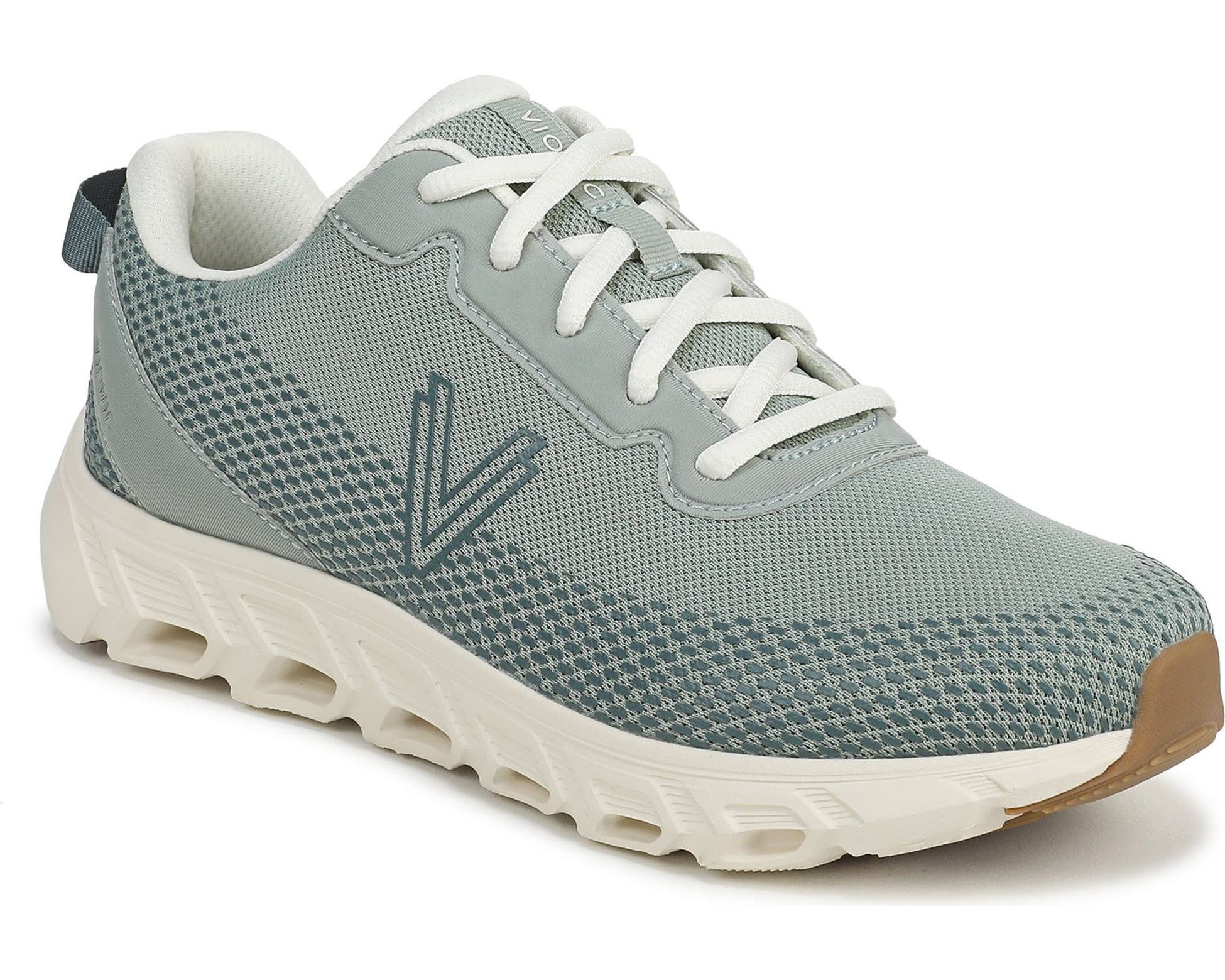 Vionic Women's Priscilla Lace Up Walking Sneaker Iceberg Green Mesh 6W