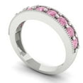 thumbnail image 2 of 0.81 ctw Wedding Band for Women - 14K White Gold Simulated Pink Diamond Stackable Eternity Ring, 2 of 6