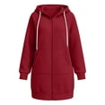 thumbnail image 5 of Zip Up Hoodie for Women Oversized Long Sleeve Sweatshirt Casual Fall Winter 2026 Track Jacket with Pocket, 5 of 5