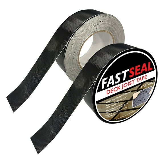 FastSeal Deck Joist Tape 1-5/8" x 100', Waterproof Weather Resistant Self-Adhesive Joist Tape, Anticorrosion Flashing Tape for Wood Joists Beams (2 Pack, 1-5/8" x 100')