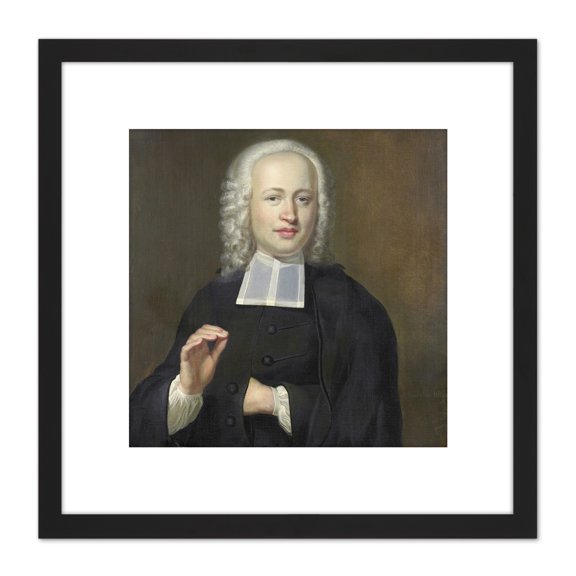 Van Hengel Justus Tjeenk Founder Zeeland Society 8X8 Inch Square Wooden Framed Wall Art Print Picture with Mount