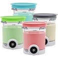 thumbnail image 1 of 4 Pack Pint Containers Replacement for Ninja Creami Swirl NC700 NC701 Series Soft Serve Ice Cream Maker Machine, BPA-Free & Dishwasher Safe,with Blue Grey Green Pink Lids, 1 of 5