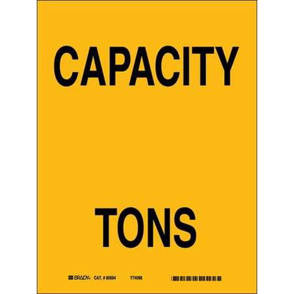 BRADY 47116 Safety Sign, 14 x 10In, Black on Yellow