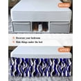 thumbnail image 7 of Blue Stripe Wrap Around Bed Skirts for King Bed 16" Drop,Bed Skirt with Adjustable Elastic Belt Dust Ruffle Bed Valance for Bedroom Hotel Ombre Grey Moire Geometric Modern Abstract Bed Frame Cover, 7 of 7