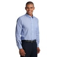 thumbnail image 3 of Port Authority TLS640 Mens Crosshatch Easy Care Long Sleeve Shirt, Chambray Blue - Large Tall, 3 of 4