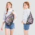 thumbnail image 4 of Boho Tropical Sling Backpack – Botanical Jungle Leaves & Monstera Print, Fashionable Multi-Functional Daypack, 4 of 4