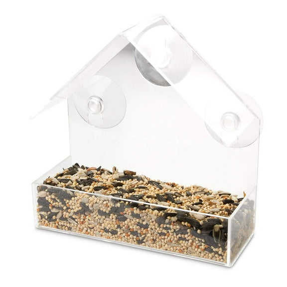 Window Bird Feeder with Strong Suction Cup for Fun and Amusing Bird Watching - Clear Bird Feeder for Any Room Window