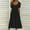 Black, variant on Oplxuo Women's Summer Eyelet Midi Dress Casual Loose Crewneck Short Sleeve A-Line Swing Knee Lenght Dresses with Pockets