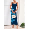 thumbnail image 3 of Vestido Maxi PRETTYGARDEN Floral Azul Oscuro con Malla y Espalda Descubierta para Mujer, 3 of 8