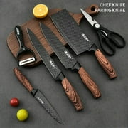 6-Piece Stainless Steel Chef Knife Set, Rustproof Sharp Kitchen Knife for Cooking Restauran