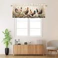 thumbnail image 2 of Rooster Kitchen Valance Curtain Rod Pocket Chicken Farm Rustic Farmhouse Floral Flower Fence Country Retro Window Treatment Valance Curtains for Bathroom, 2 of 6