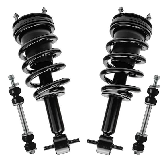 Detroit Axle - Front Struts Sway Bars kit for 2007-2013 Chevy GMC Silverado Sierra 1500 [Exc. Electronic Sus.] Complete 2 Struts w/Coil Spring 2 Front Sway Bars 2008 2009 2010 2011 2012 Replacement