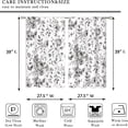 thumbnail image 2 of Black White Flower Small Kitchen Curtains Vintage Floral Plant Window Treatment Spring Botanical Cafe Short Window Curtains for Bathroom Dining Laundry Room Tier Treatment Drapes 27.5x39 inch, 2 of 6